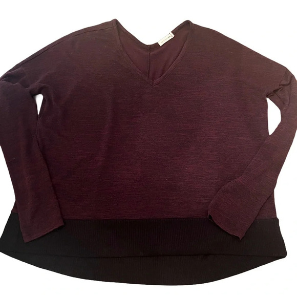 Rag & Bone Double Vee Lightweight Sweater burgundy/black Women’s Size S/P - Picture 2 of 7